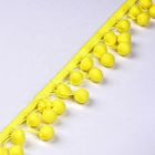 Отделка Tassel шнурка желтая 3.5cm Pom Pom вязания крючком одежды