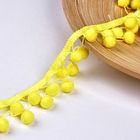 Отделка Tassel шнурка желтая 3.5cm Pom Pom вязания крючком одежды